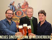 Salvatorprobe 2018: Richard Oehmann und Stefan Betz sind das neue Singspielteam „Grießnockerlaffäre trifft Dr. Doeblingers Kasperltheater“ am 28.02.2018  (©Foto: Paulaner)